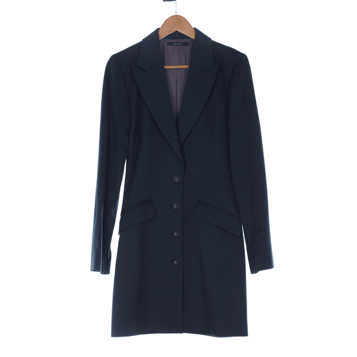 Sita Murt Wool Bottle Green Long Sleeved Coat UK Size 10 - Ava & Iva