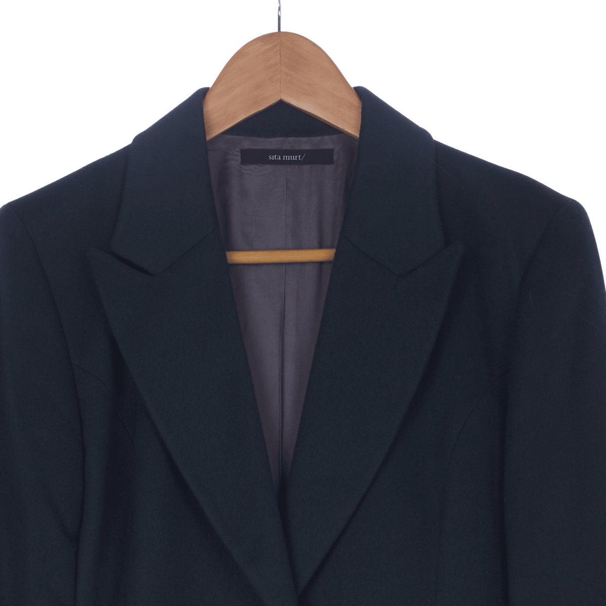 Sita Murt Wool Bottle Green Long Sleeved Coat UK Size 10 - Ava & Iva