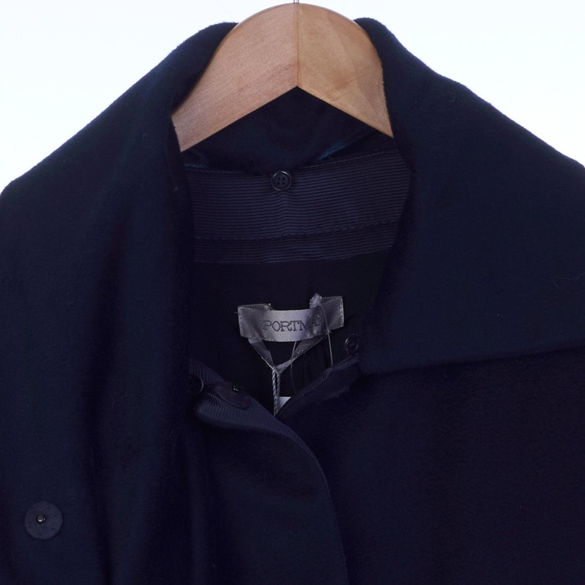 Sportsmax Wool Navy Long Sleeved Coat UK Size 16. - Ava & Iva