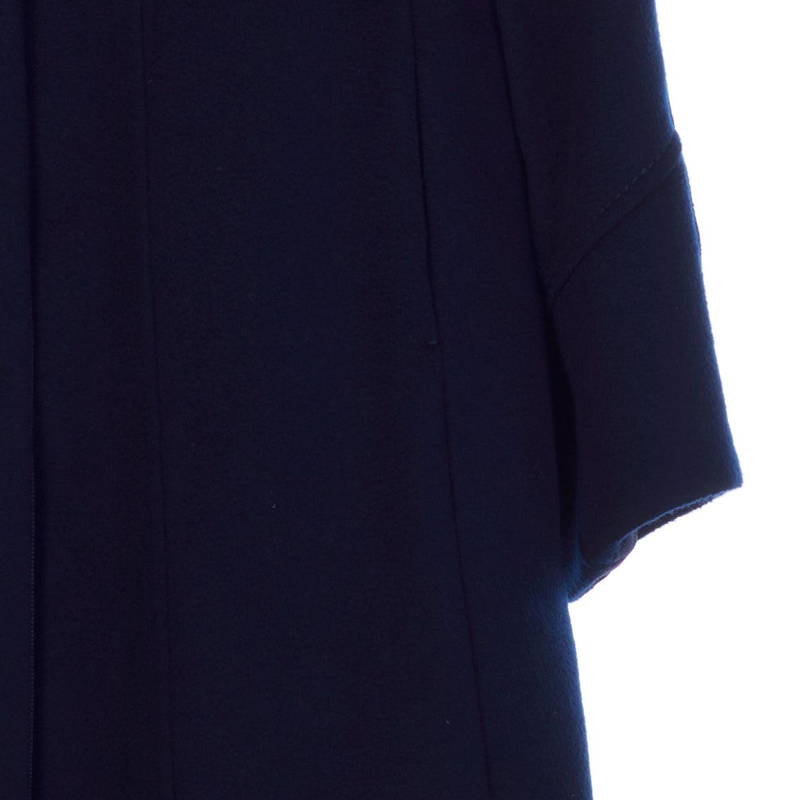 Sportsmax Wool Navy Long Sleeved Coat UK Size 16. - Ava & Iva