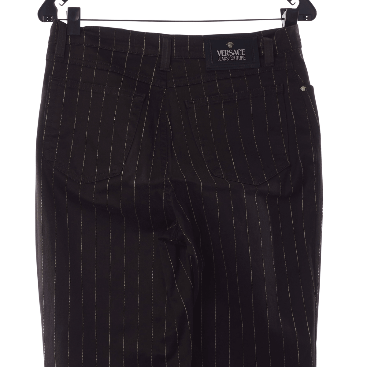 Versace Jeans Couture Brown Pinstriped Jeans UK Size 10 - Ava & Iva