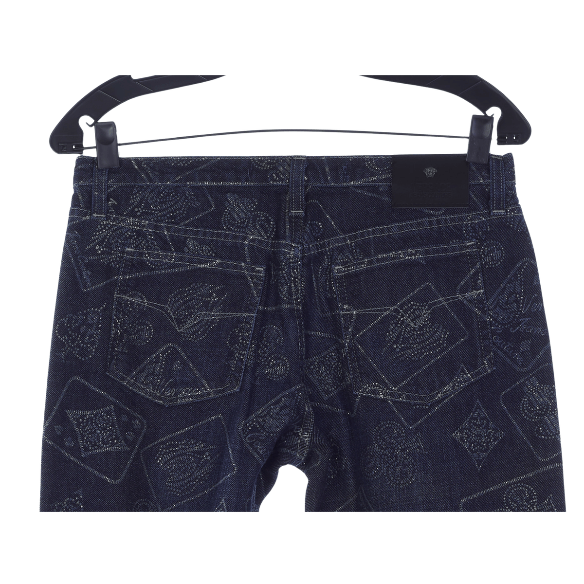 Versace Jeans Couture Denim Blue Patterned Jeans UK Size 10 - Ava & Iva