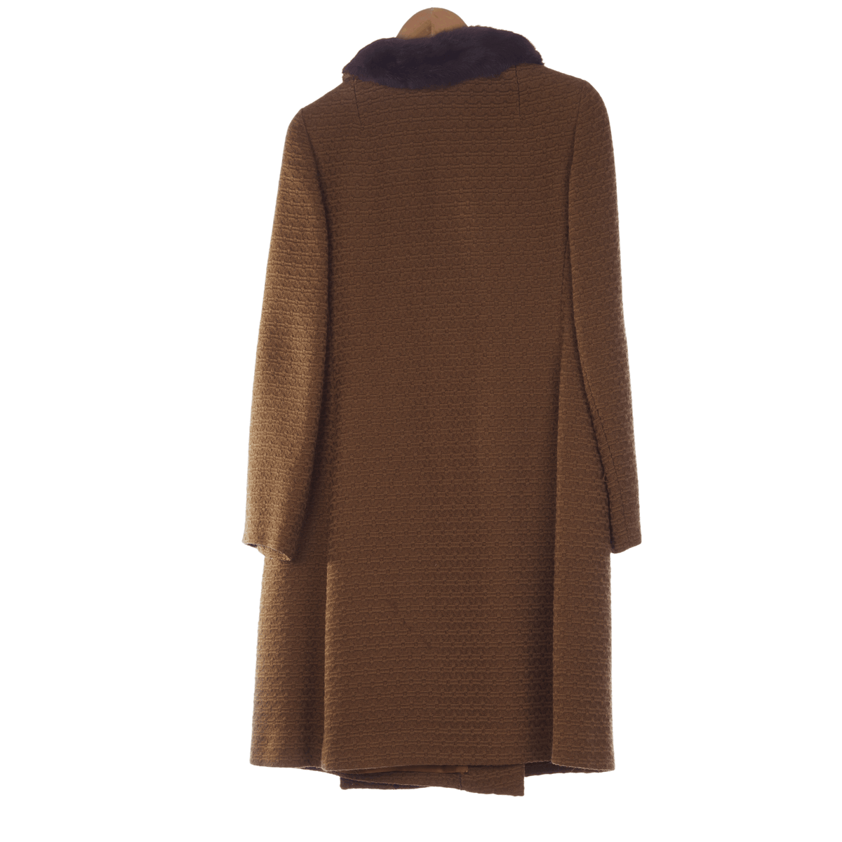 Vintage Wool Caramel Long Sleeved Coat UK Size 14/16 - Ava & Iva