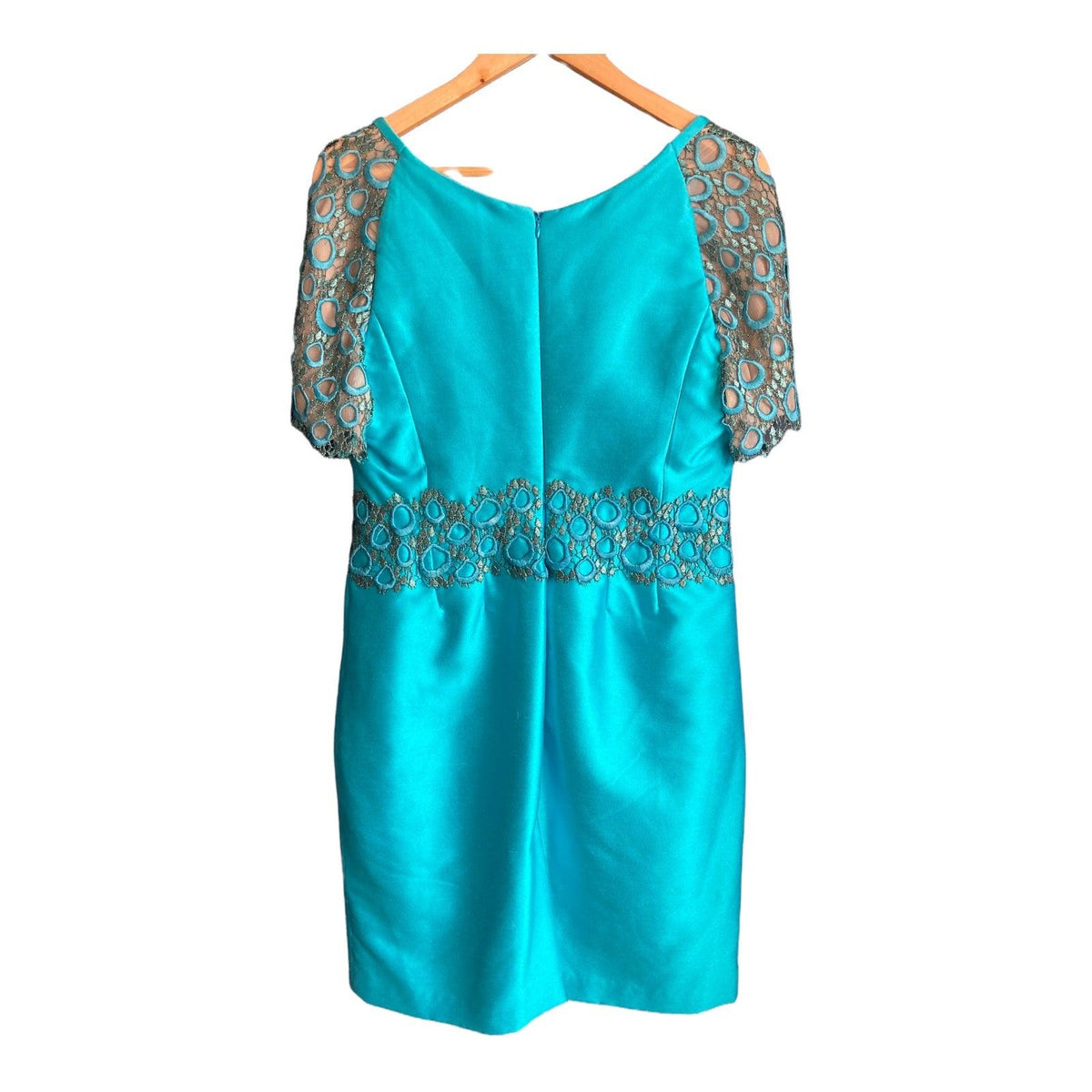 Vintage occasion Turquoise Short Sleeved Dress And Matching Long Sleeved Coat UK Size 14 - Ava & Iva