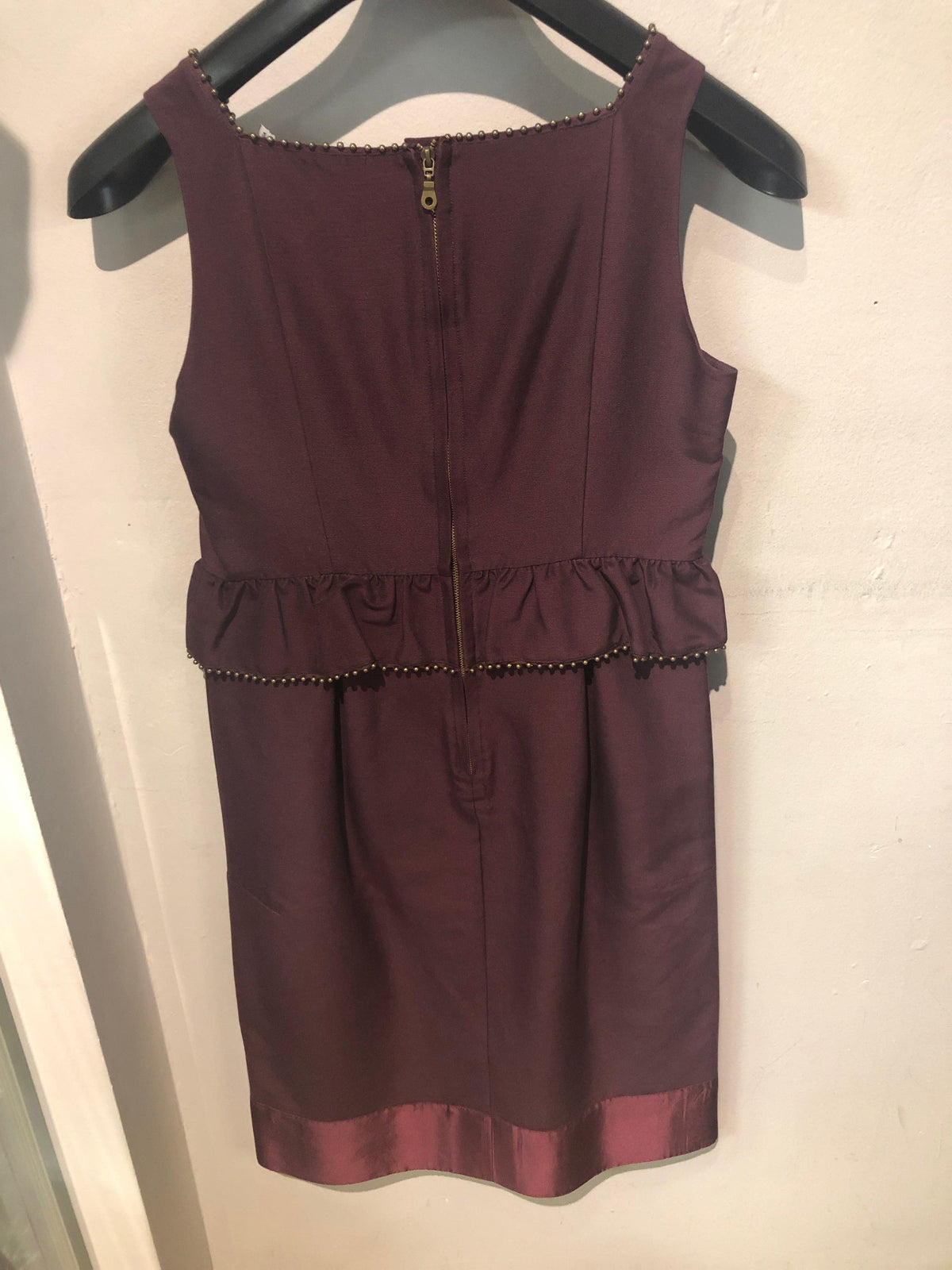 See by Chloe cotton/silk mix claret dress with beading & pockets UK size 8 - Ava & Iva