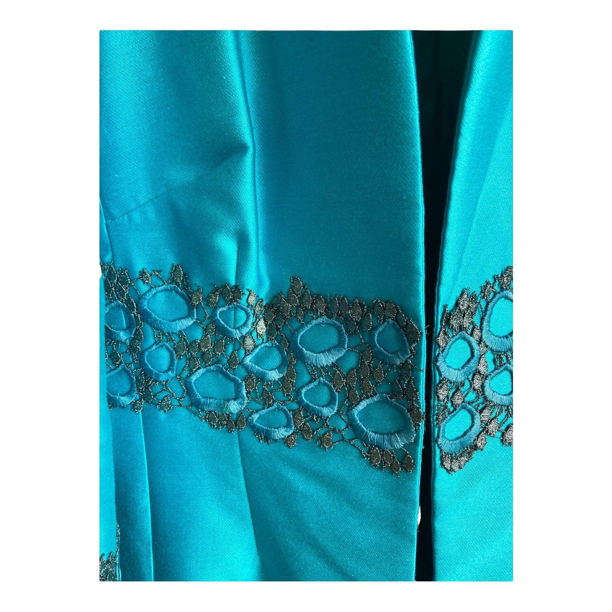 Vintage occasion Turquoise Short Sleeved Dress And Matching Long Sleeved Coat UK Size 14 - Ava & Iva