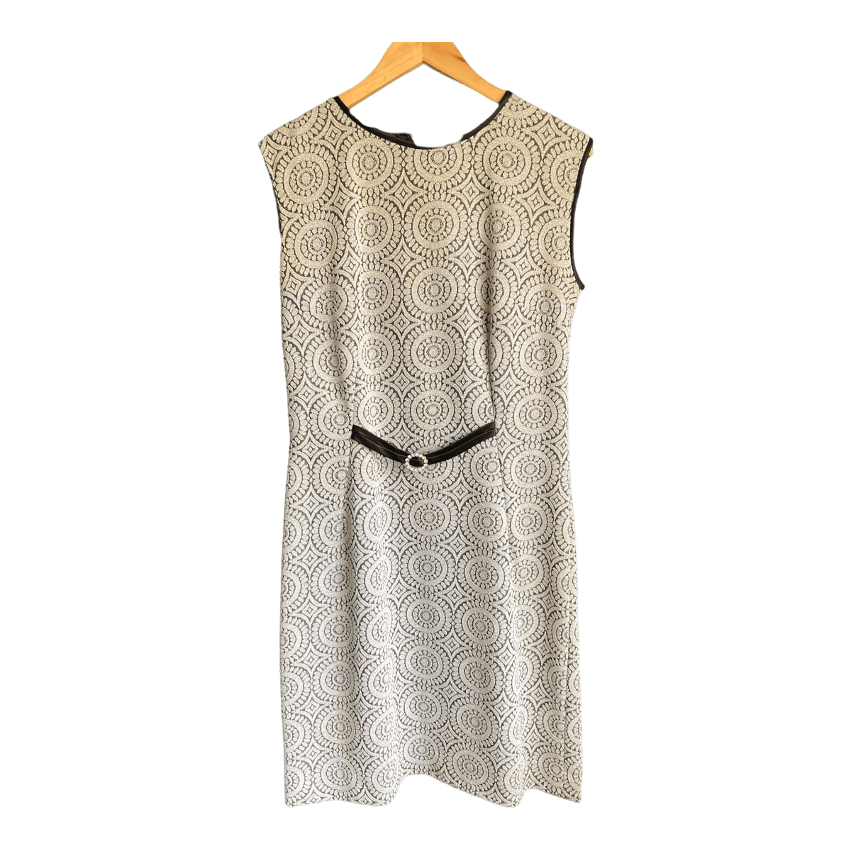 Vintage Silver and Black Sleeveless Dress UK Size 14 - Ava & Iva