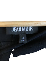 Vintage Jean Muir Crepe Black Trouser Suit With Long Sleeved Longline Jacket UK Size 16 - Ava & Iva