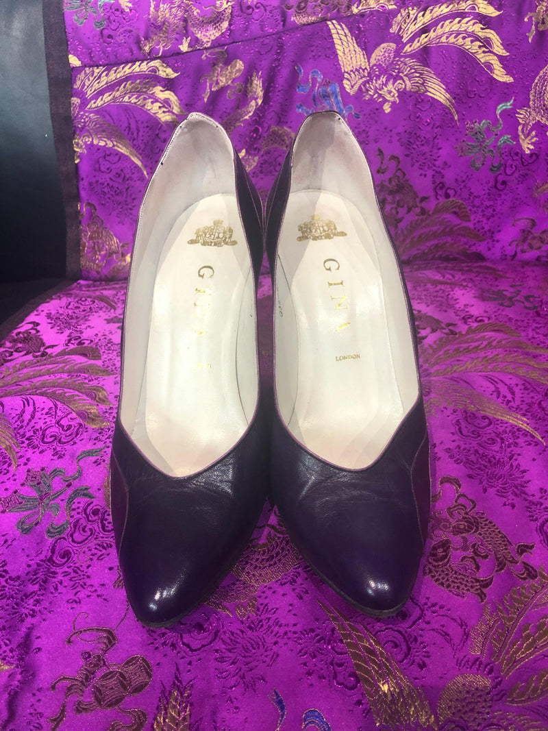 Gina of London 3 tone purple leather vintage shoes UK size 7 - Ava & Iva