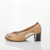 Pindiere Suede Two Tone Tan & Chestnut Court Style Shoe UK Size 6 - Ava & Iva