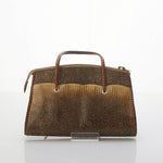Vintage Leather Snake Skin Brown Tonal Handbag - Ava & Iva