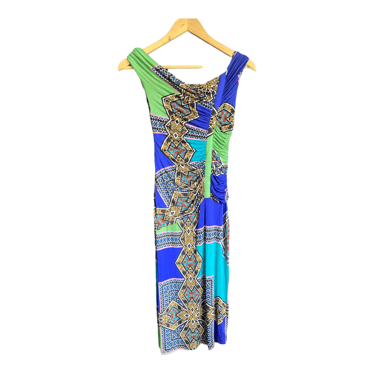 Etro Multi-Coloured Patterned Sleeveless Dress UK Size 10 - Ava & Iva