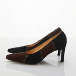 Salvatore Ferragamo Calf Suede Brown Court Shoe UK Size 7.5 - Ava & Iva