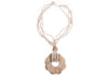 Cream beaded necklace with flower pendant 