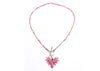 Pink glass necklace with heart pendant silver 925 marked clasp - Ava & Iva