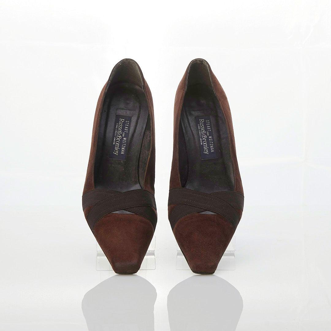 Russell & Bromley Suede Brown Court Shoe UK Size 8.5 - Ava & Iva