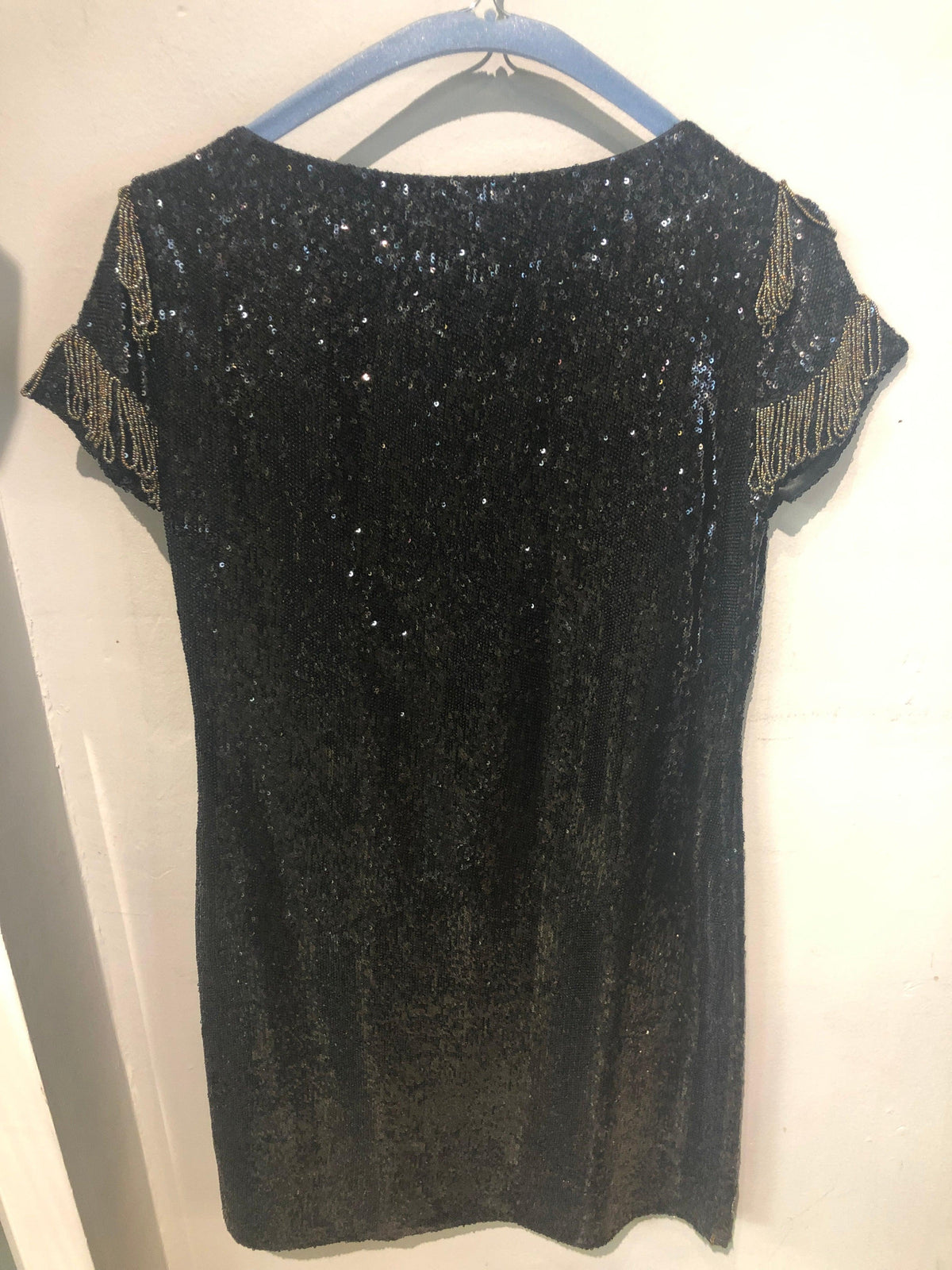 Monsoon black flapper 1920's Gatsby beaded/sequin cocktail dress UK size 8 - Ava & Iva