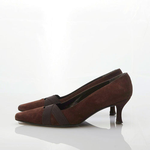 Russell & Bromley Suede Brown Court Shoe UK Size 8.5 - Ava & Iva