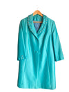 Vintage Peggy French Couture Turquoise 3/4 Sleeved Dress Suit And Long Sleeved Coat UK Size 16 - Ava & Iva