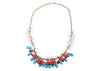 Blue and red beaded necklace