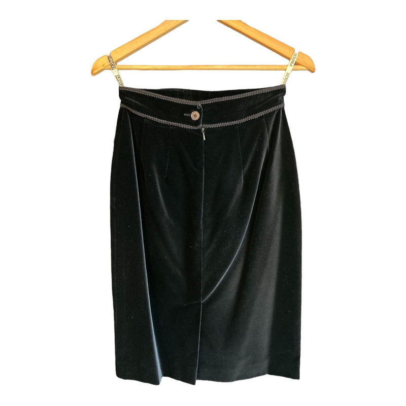 Precis Velvet Navy Skirt UK Size 12 - Ava & Iva