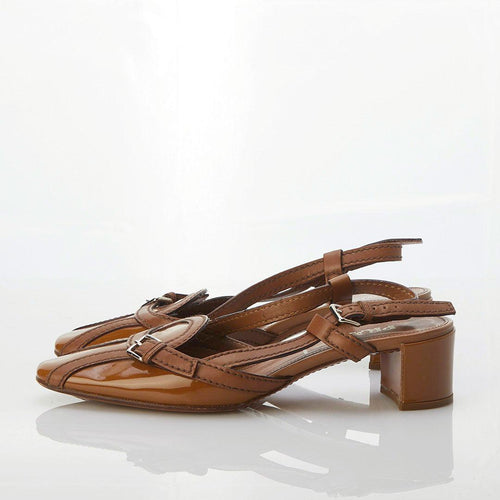Prada Leather Brown Two Toned Sling back Sandal UK Size 3.5 - Ava & Iva