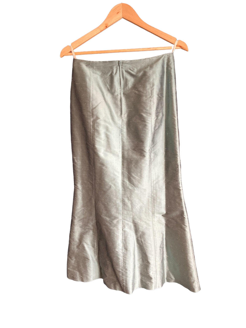 Jenny Edwards-Moss Pale Green Skirt Uk Size 10 And Matching Jacquard Long Sleeved Jacket UK Size 12 - Ava & Iva