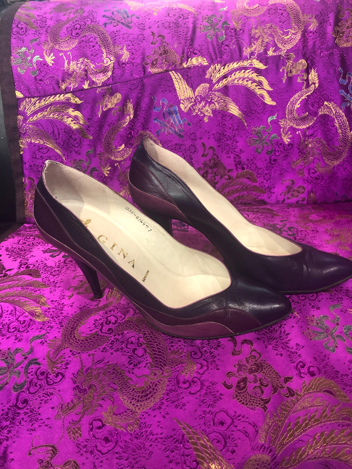 Gina of London 3 tone purple leather vintage shoes UK size 7 - Ava & Iva