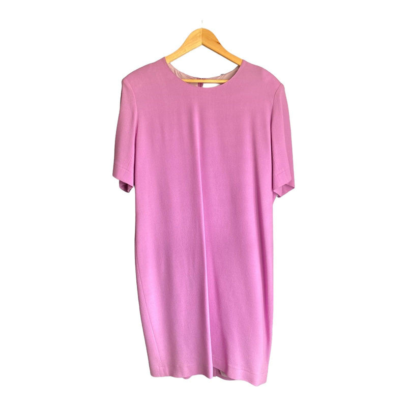 Vintage Jean Muir Lilac Short Sleeved Dress UK Size 18 - Ava & Iva