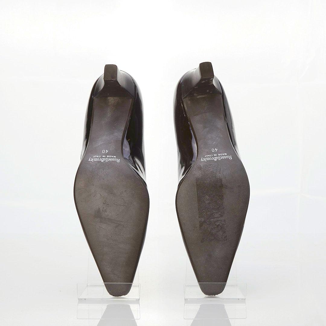 Russell & Bromley Patent Leather Dark Brown Shoe UK Size 7 - Ava & Iva