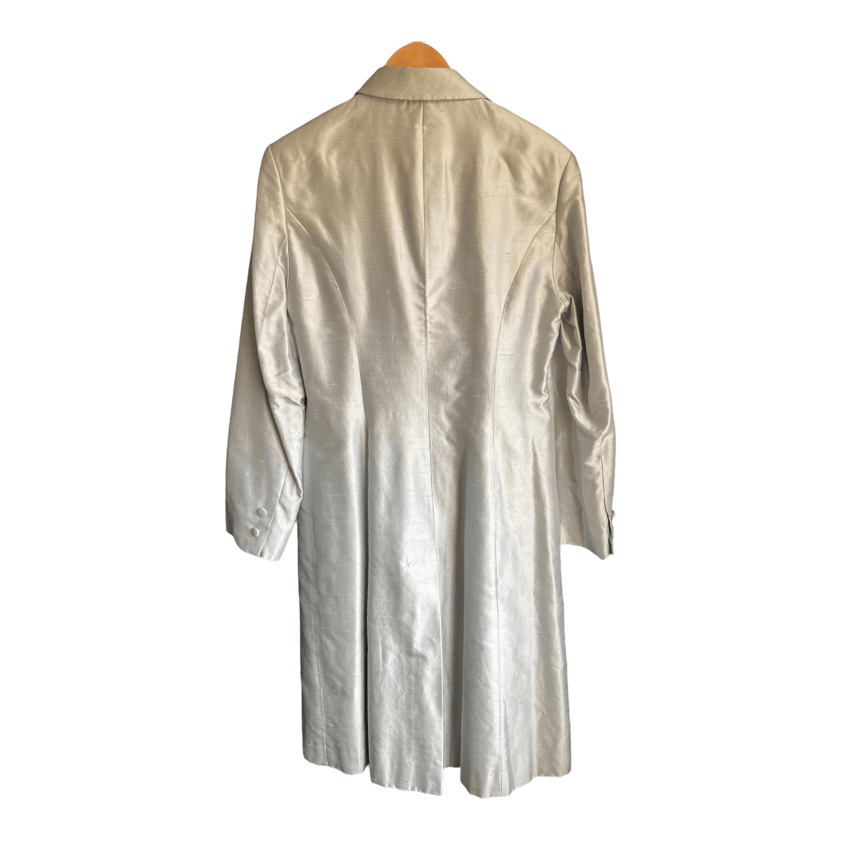 Hobbs Silk Pale Blue/Silver Long Sleeved Coat UK Size 12 - Ava & Iva