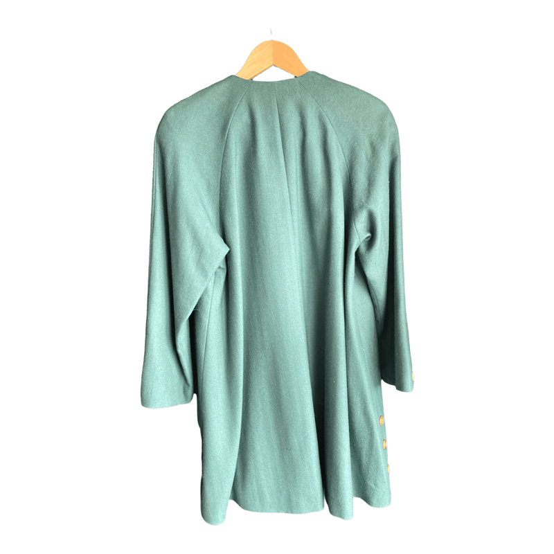 Avoca Collection Wool Green Long Sleeved Coat UK Size 10 - Ava & Iva
