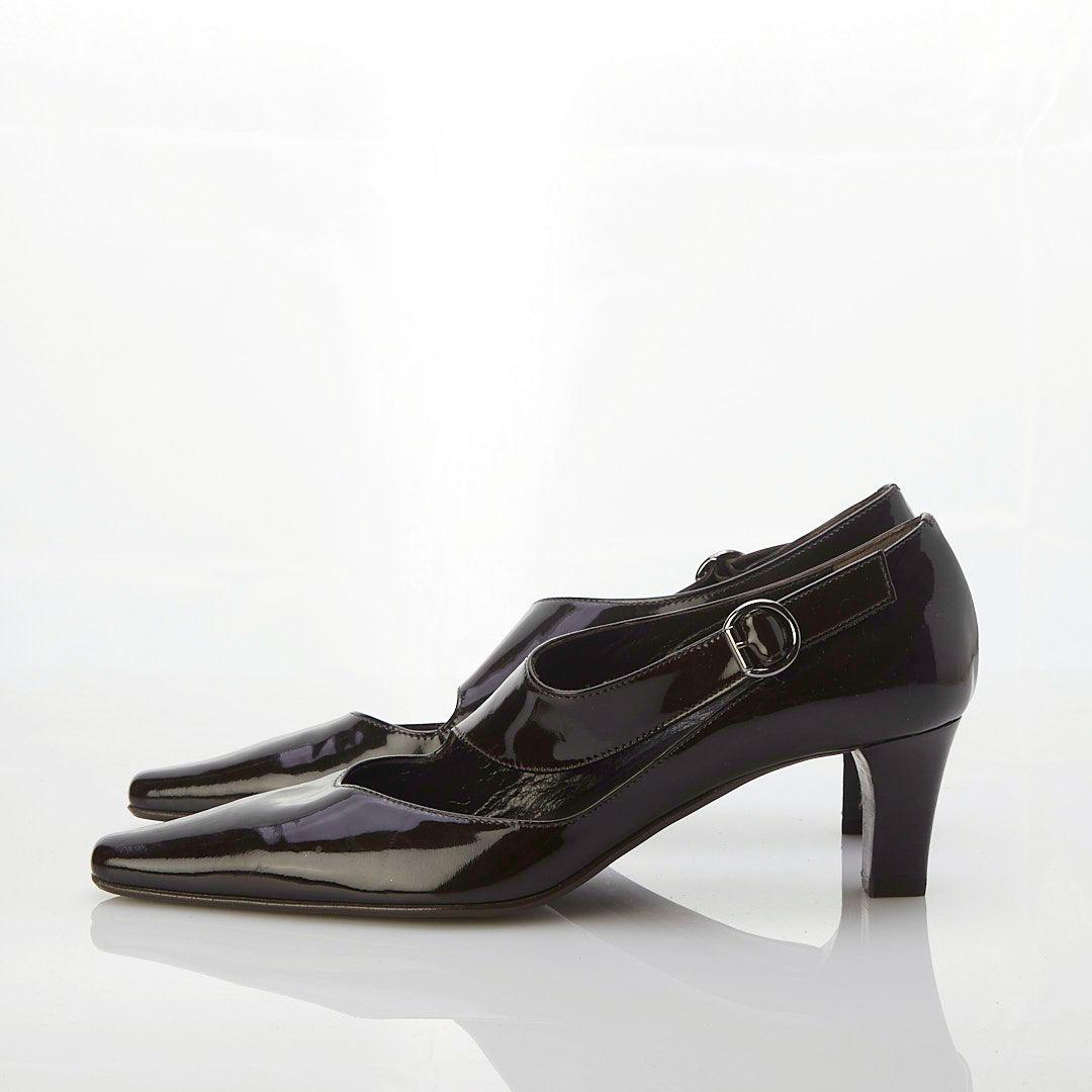 Russell & Bromley Patent Leather Dark Brown Shoe UK Size 7 - Ava & Iva