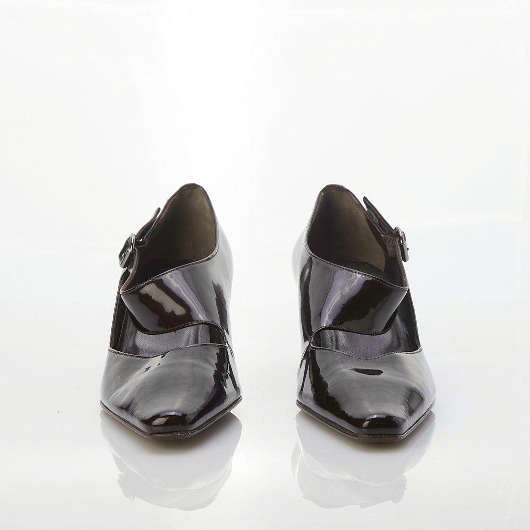 Russell & Bromley Patent Leather Dark Brown Shoe UK Size 7 - Ava & Iva