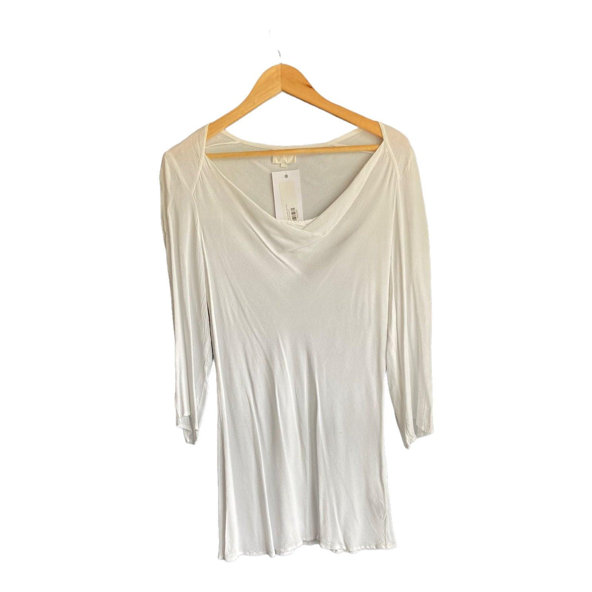 Ghost White Long Sleeved Beach Cover Up Style Dress UK Size Large - Ava & Iva