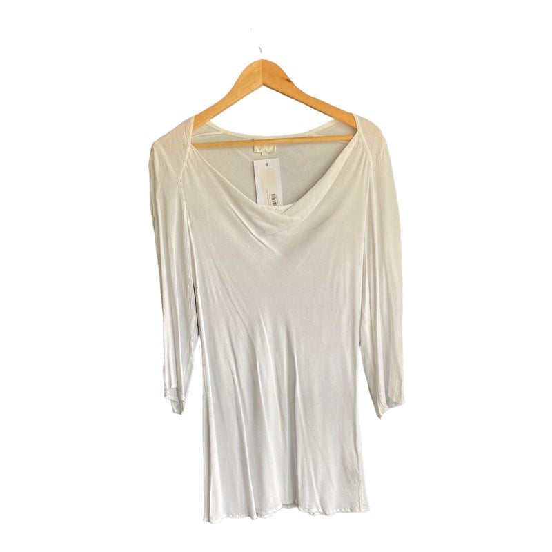 Ghost White Long Sleeved Beach Cover Up Style Dress UK Size Large - Ava & Iva