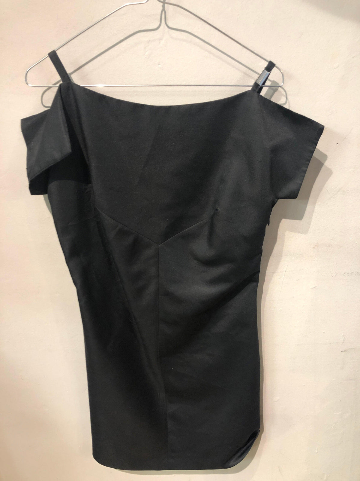 Versace jeans couture linen rayon mix Dress Black LBD size 10 - Ava & Iva