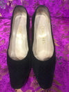 Chanel vintage black suede court shoes size 36.5 - Ava & Iva