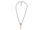 Crystal necklace with pearl pendant 