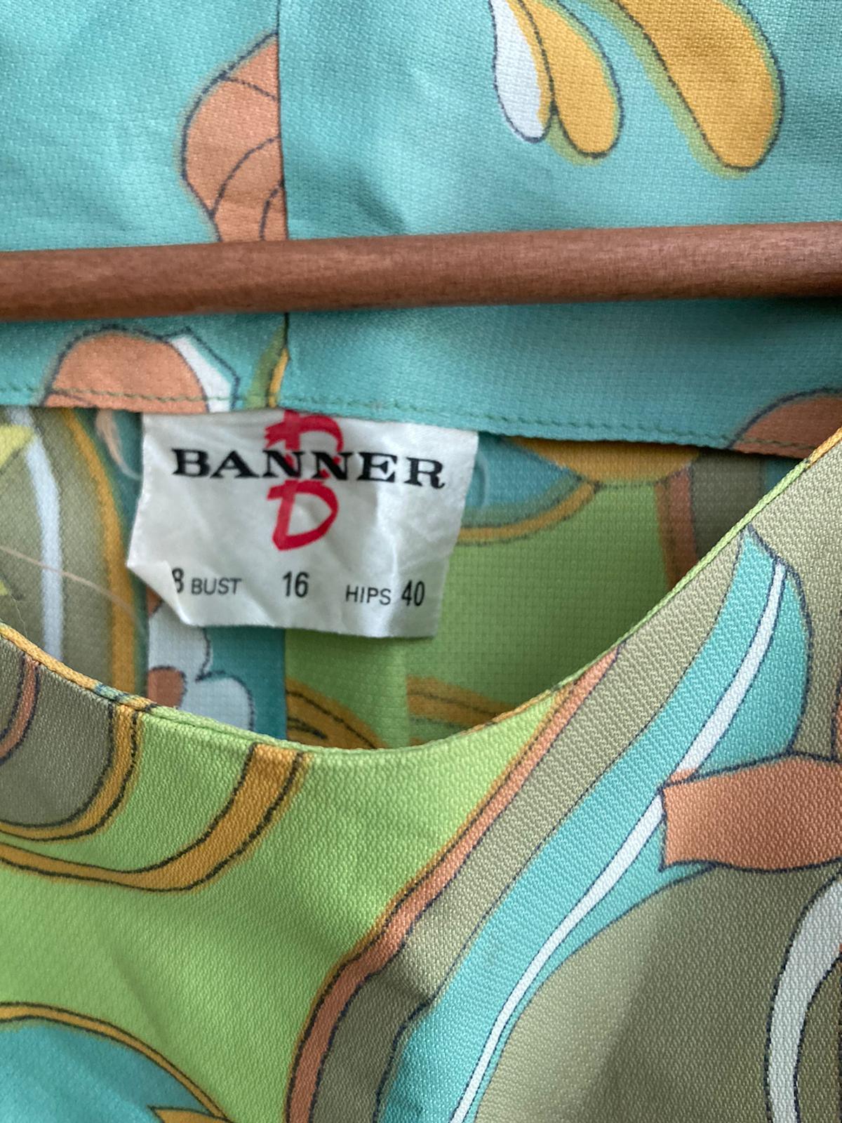 Banner Green Mutli-Coloured Sleeveless Dress UK Size 14 - Ava & Iva