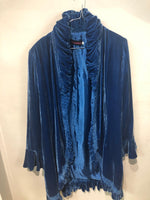 Wonderland amazing electric blue velvet coat size M - Ava & Iva