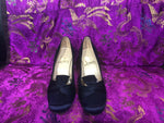 Christian Louboutin navy satin shoes size 36.5 - Ava & Iva