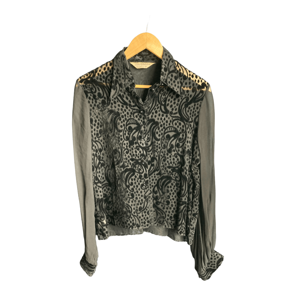 Elsie Whiteley Black Long Sleeved Blouse UK Size 12 - Ava & Iva