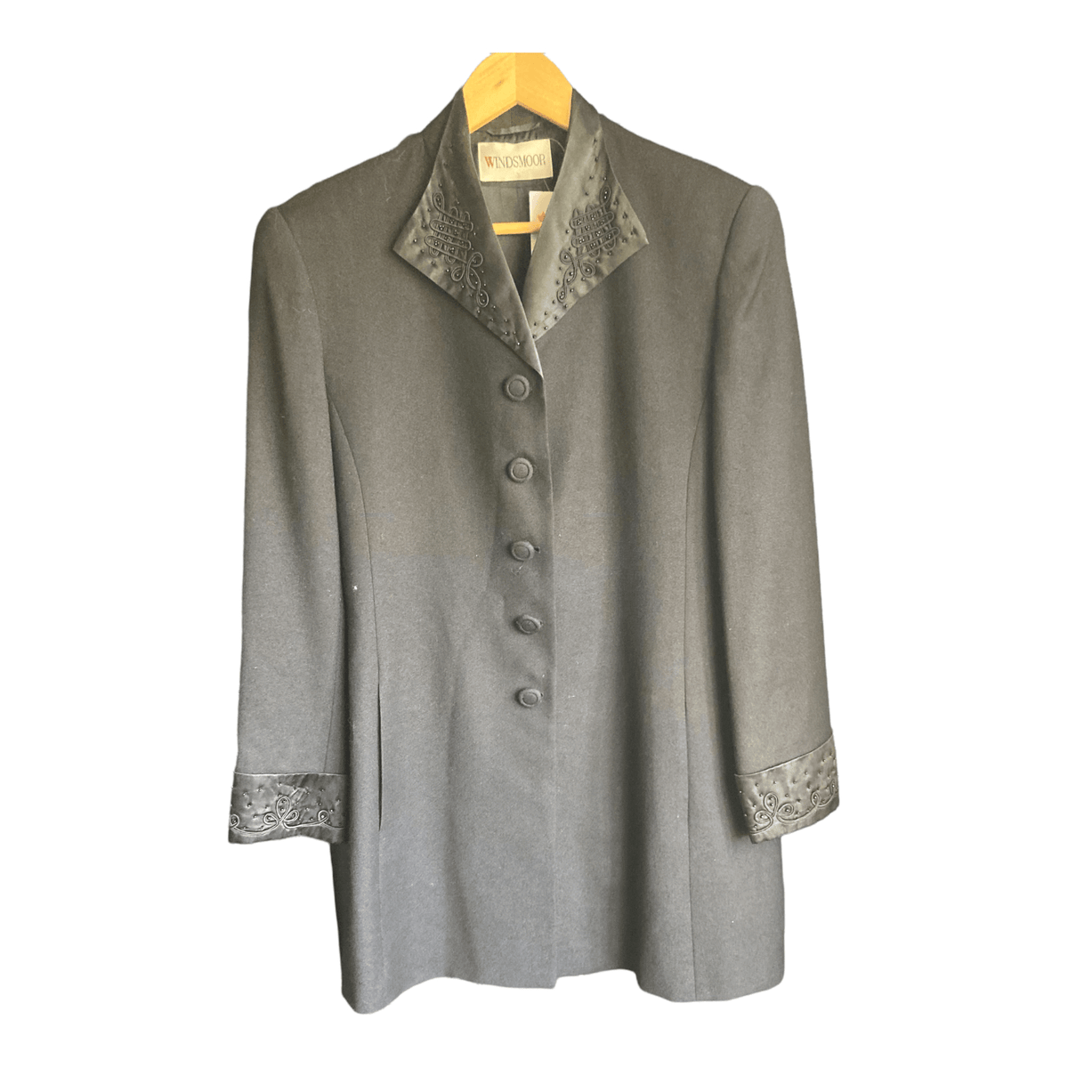 Windsmoor Wool Black Long Sleeved Coat UK Size 12 - Ava & Iva