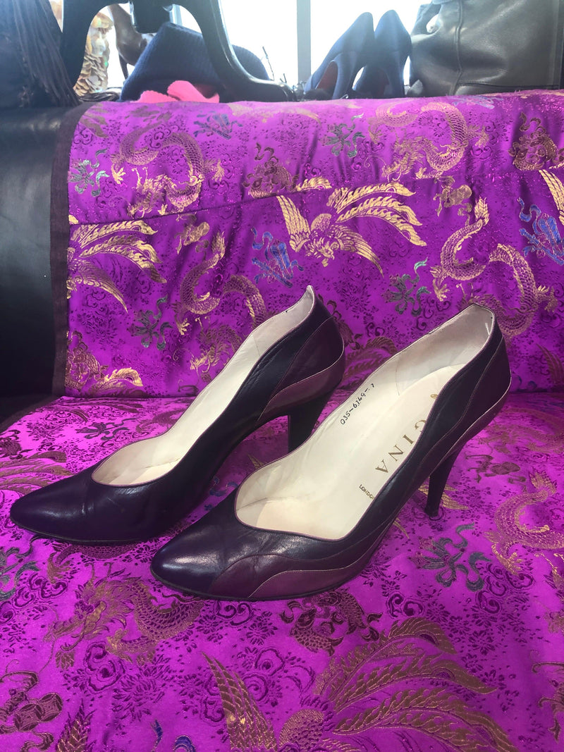 Gina of London 3 tone purple leather vintage shoes UK size 7 - Ava & Iva