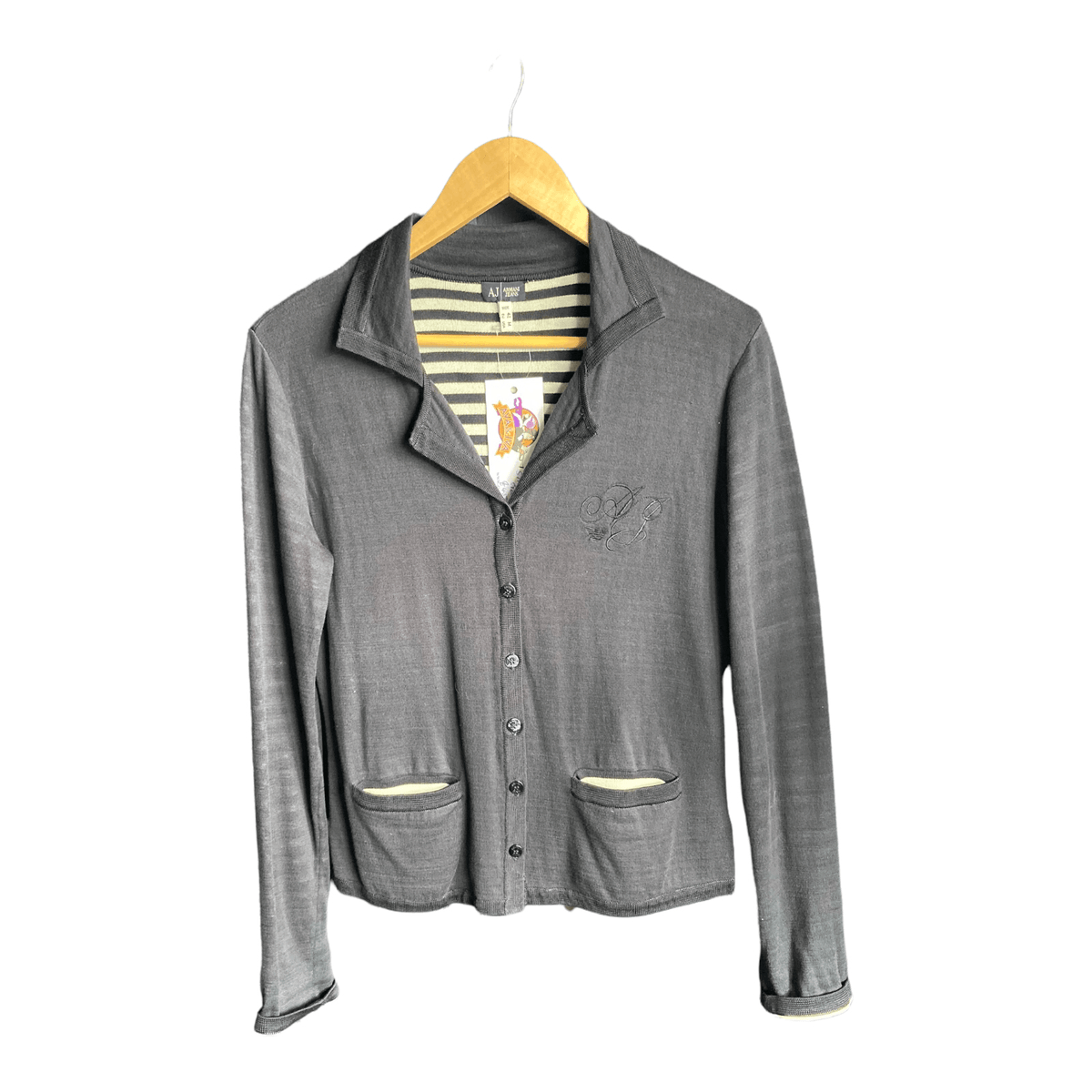 Armani Jeans Soft Cotton Navy Jacket UK Size 14 - Ava & Iva