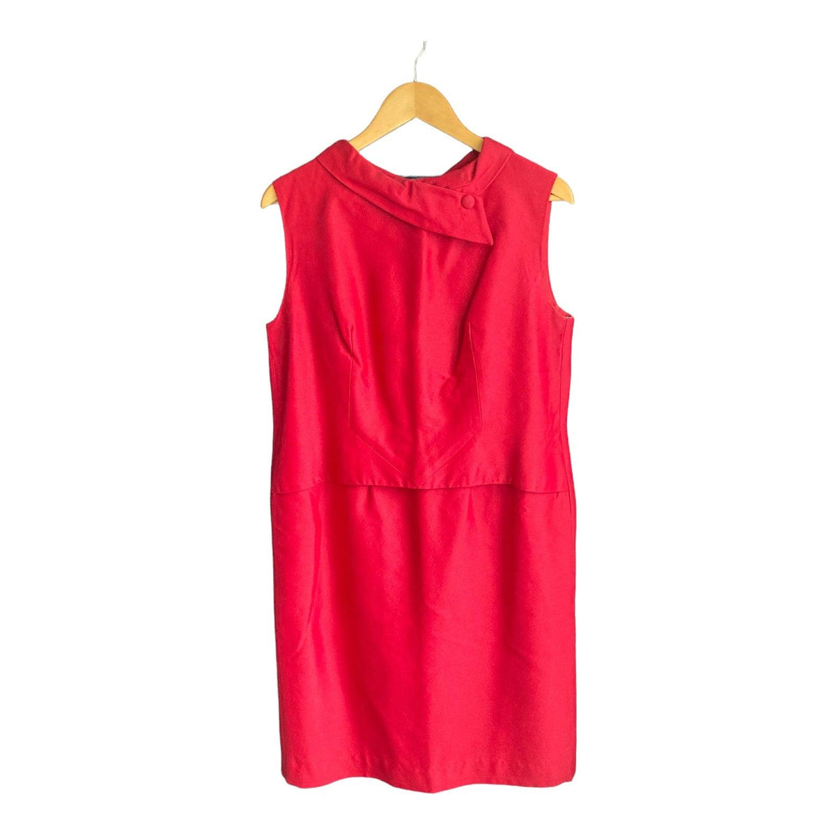 Vintage Peggy French Red Sleeveless Dress And Coat Suit UK Size 16 - Ava & Iva