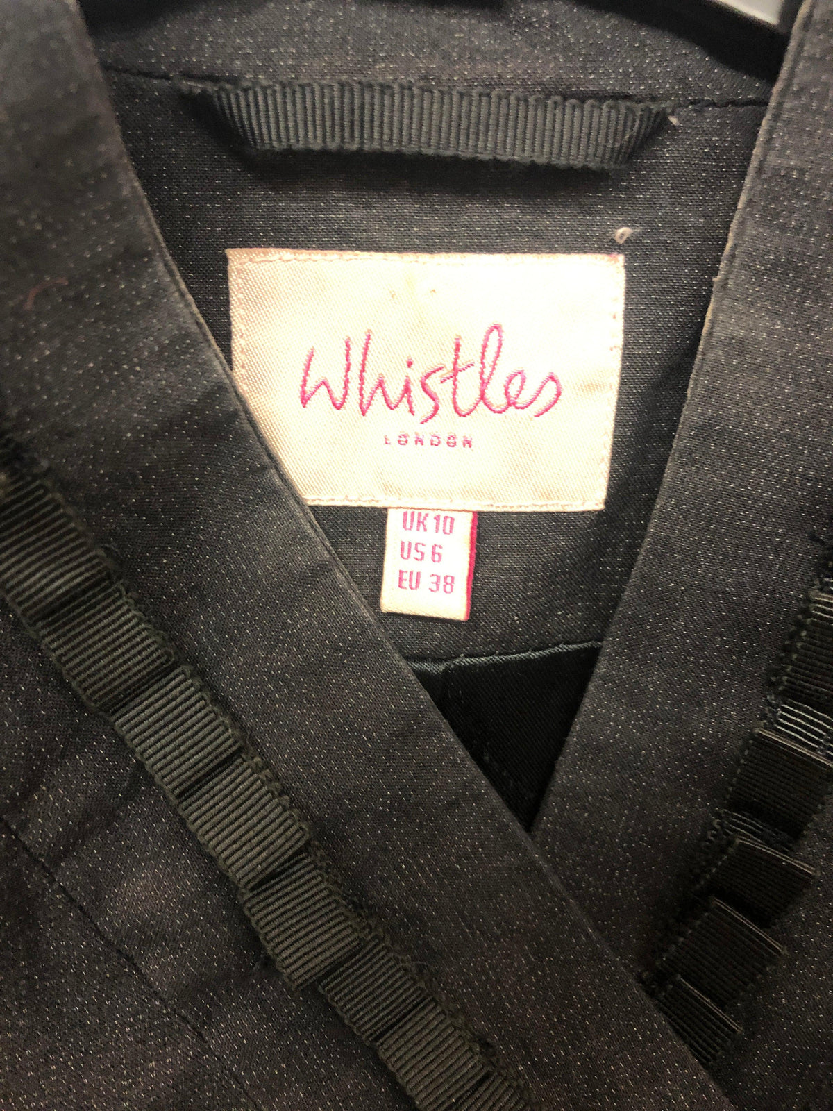 Whistles black ribbon jacket size 10 - Ava & Iva