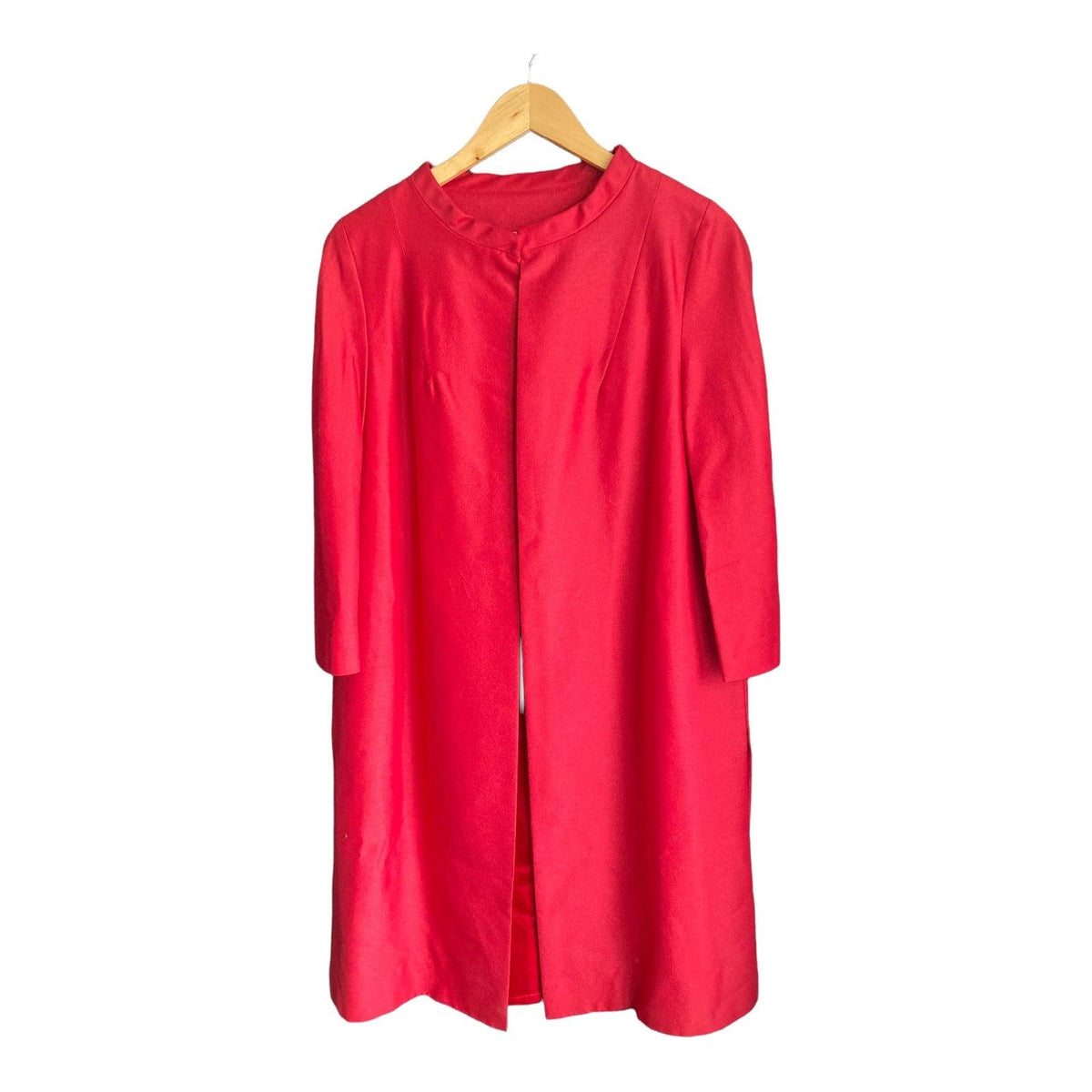 Vintage Peggy French Red Sleeveless Dress And Coat Suit UK Size 16 - Ava & Iva