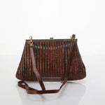 GE Brown Clutch Bag With Removable Shoulder Strap - Ava & Iva